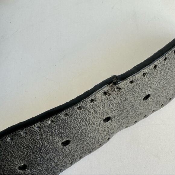 Black Leather Statement Belt Silver Buckle Western Cutout Amiee Lynn 2X -3X - Picture 9 of 12